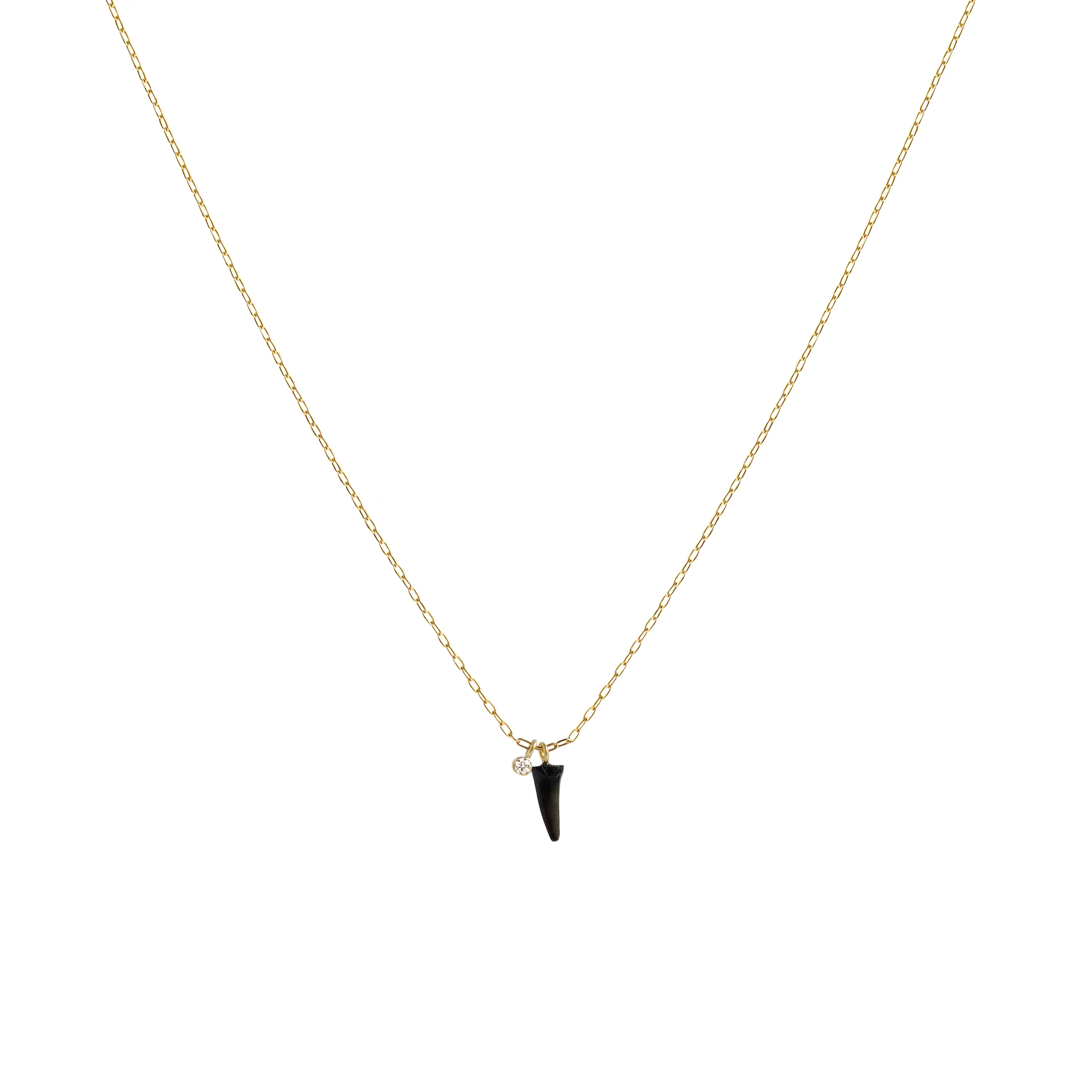 18K Fossilized Shark Tooth Tiny White 