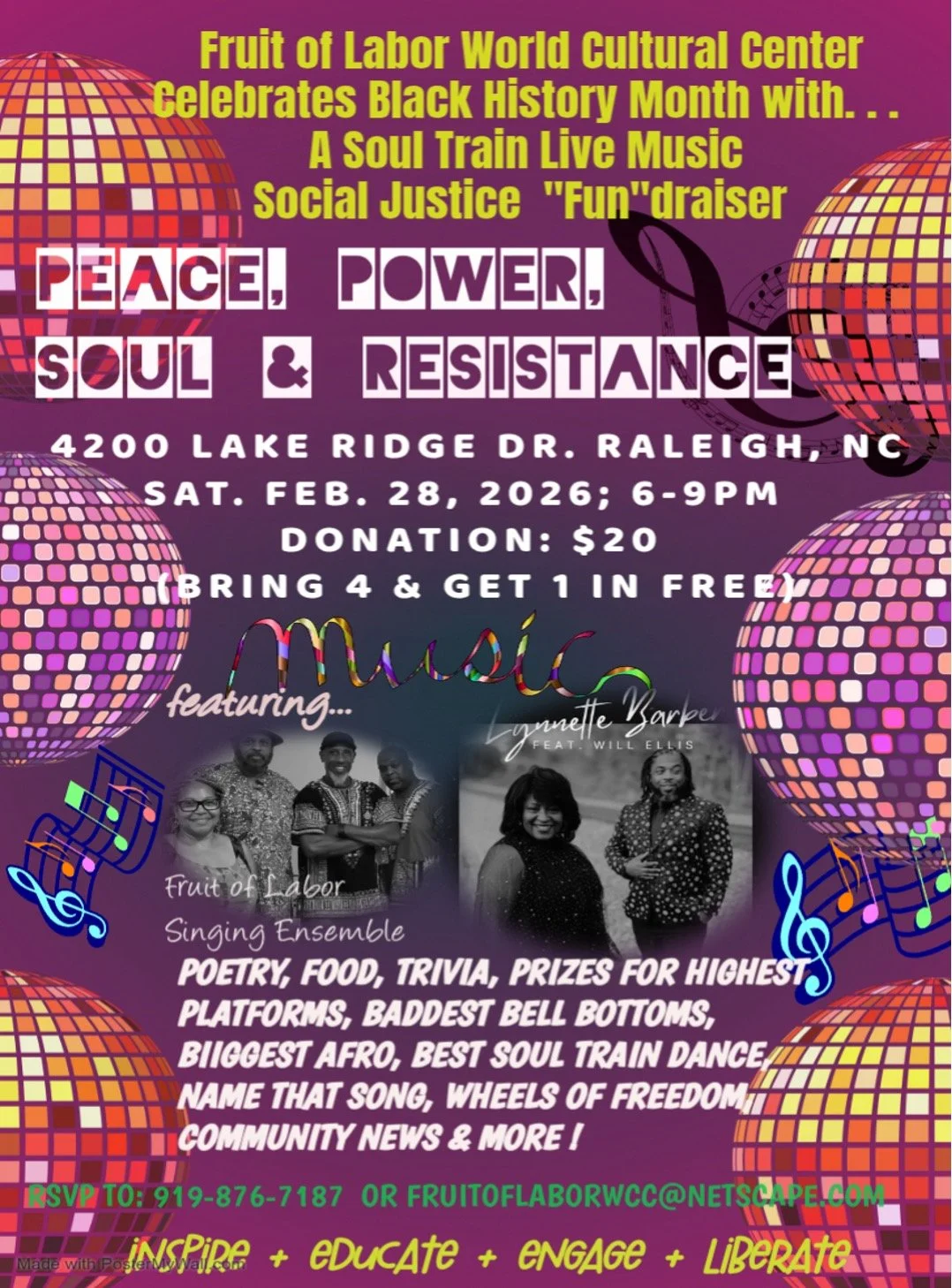 Music Sessions at FOLWC; PEACE, POWER, SOUL &amp; RESISTANCE - Live Music