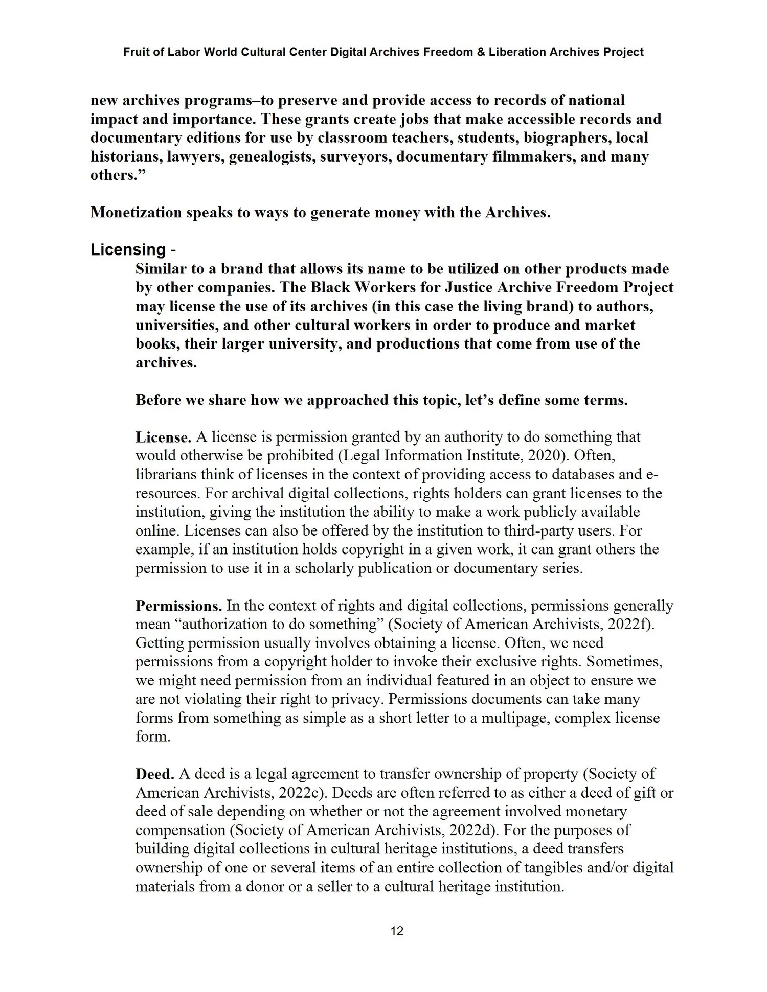 Historical Archive Project — FRUIT OF LABOR