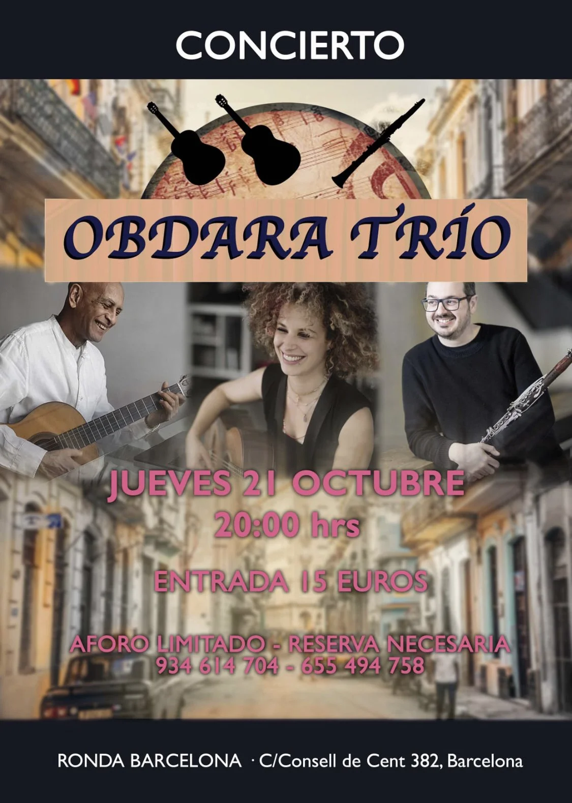 OBDARA TRÍO live en Ronda Barcelona