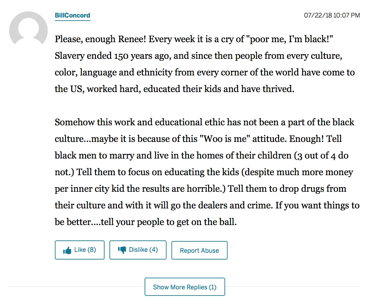 It seems that when slavery "ended" 150 years ago, everyone was all set. It's not like there was sharecropping, debt peonage, racial terror, the Klan, Jim Crow, "separate but equal", redlining, the "war on drugs", mass incarceration... But 150 years ago everything was all set and black laziness just fucked it all up.