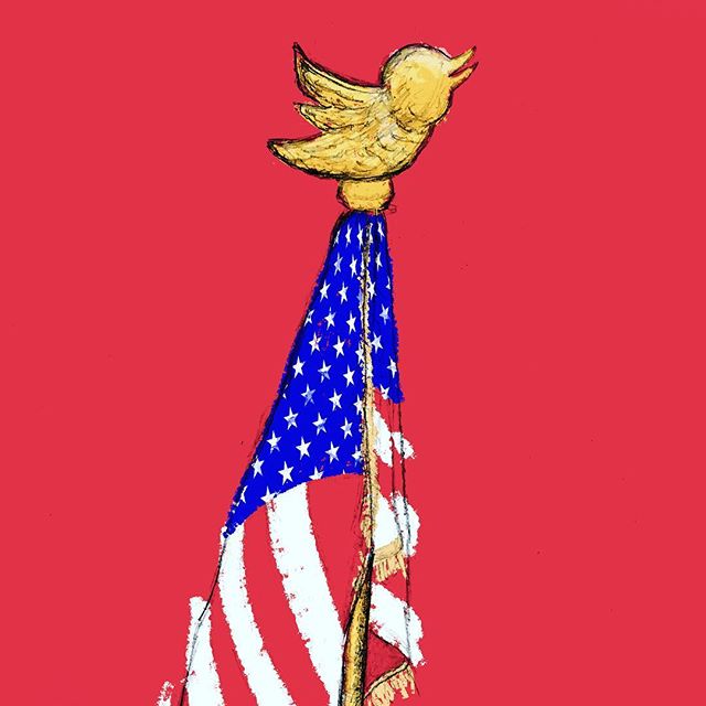 Talk about tone at the top.

Sketch by @refried_photography 
#twitter #flag #goodbyeeagle