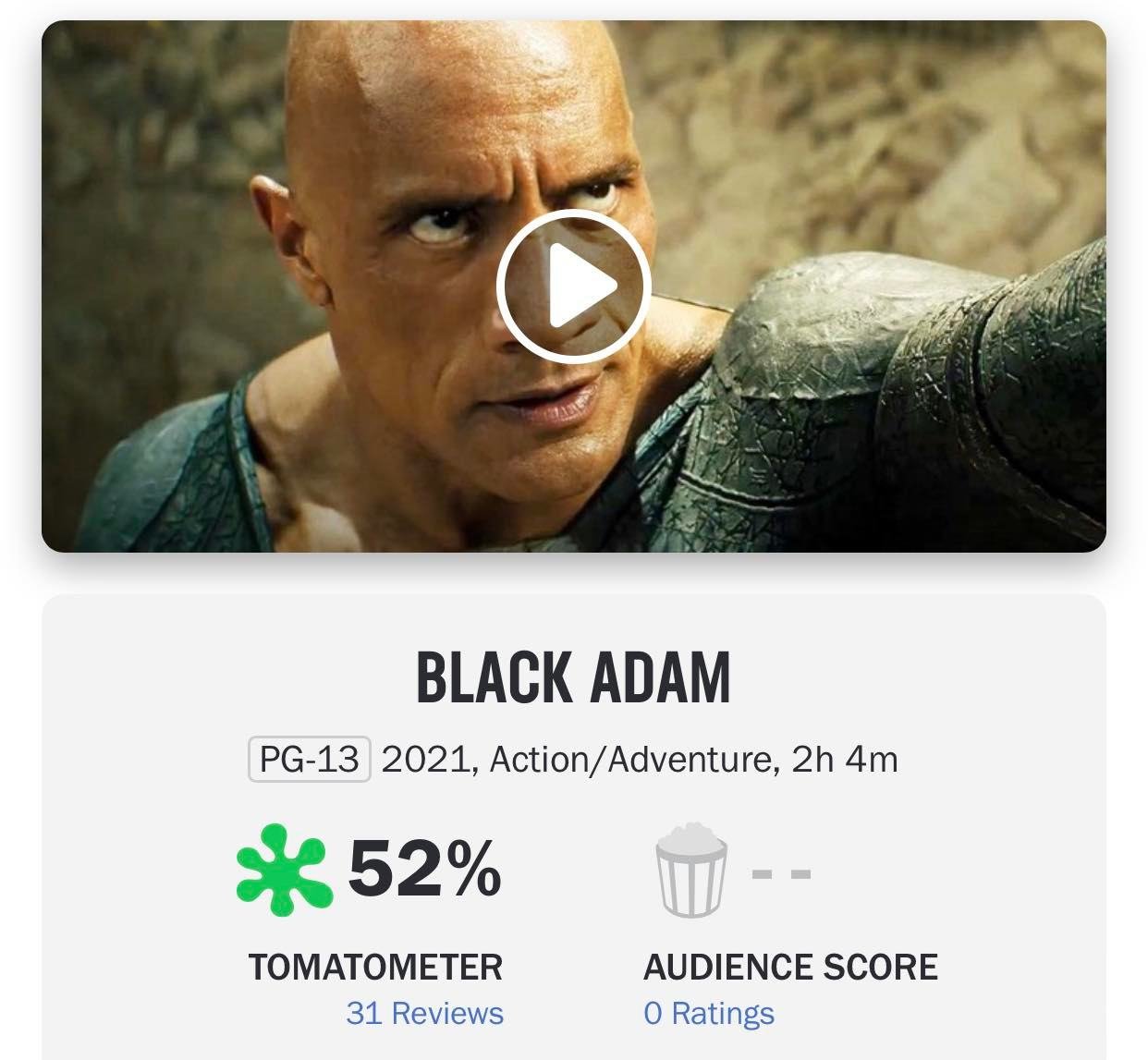 Black Adam Bombs on Rotten Tomatoes — The Comic Book Cast