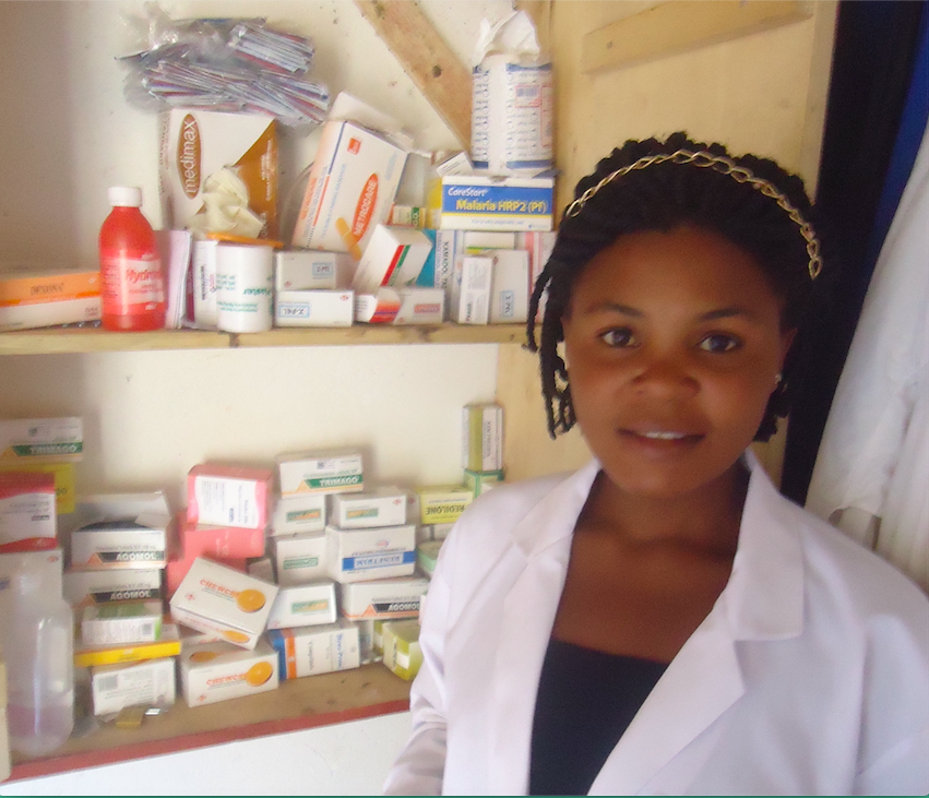 Medic and supplies at Kahendero Humanist Primary School