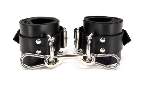 Axovus Lined Leather Ankle Bondage Cuffs