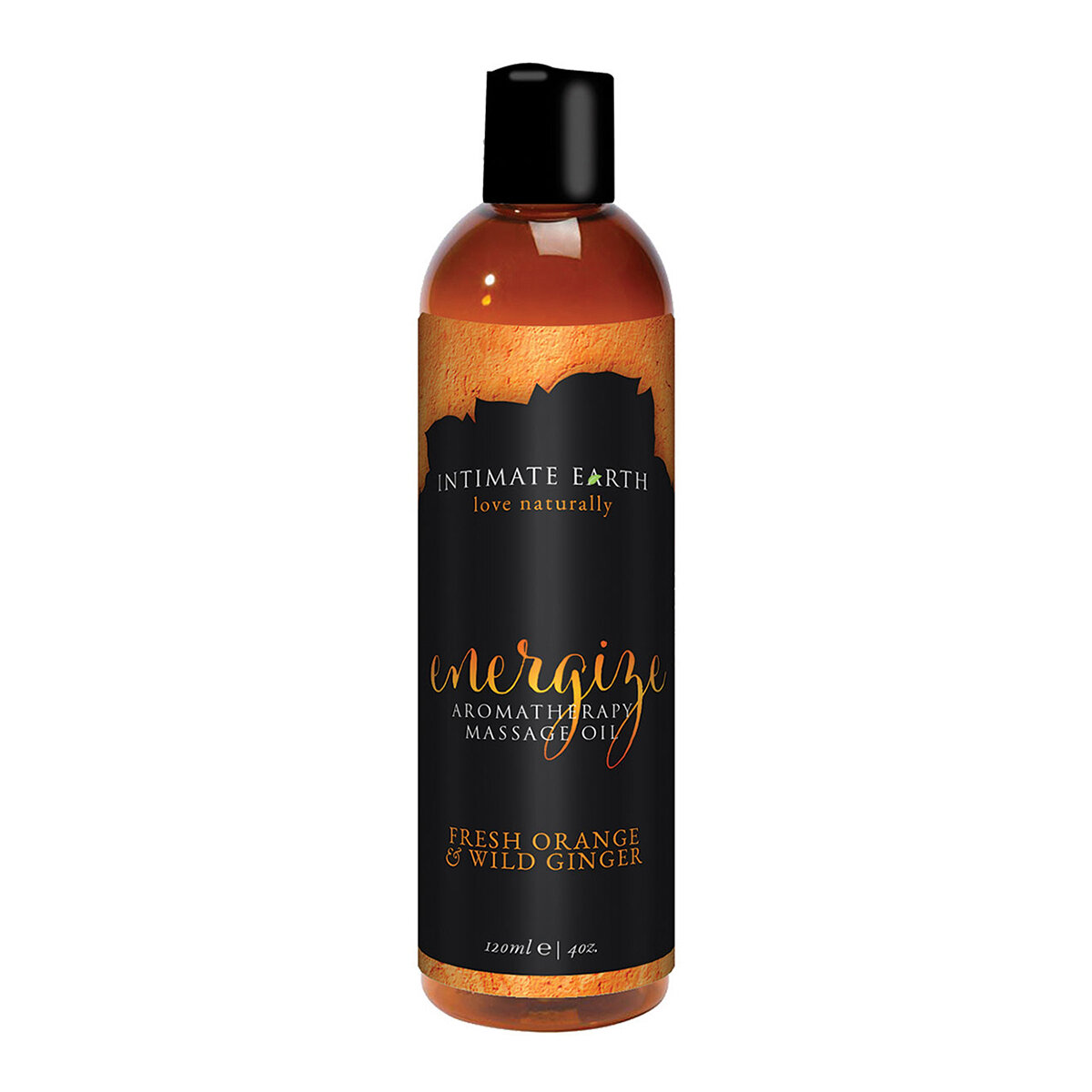 Intimate Earth Massage Oil - Energize - Orange &amp; Ginger 4oz