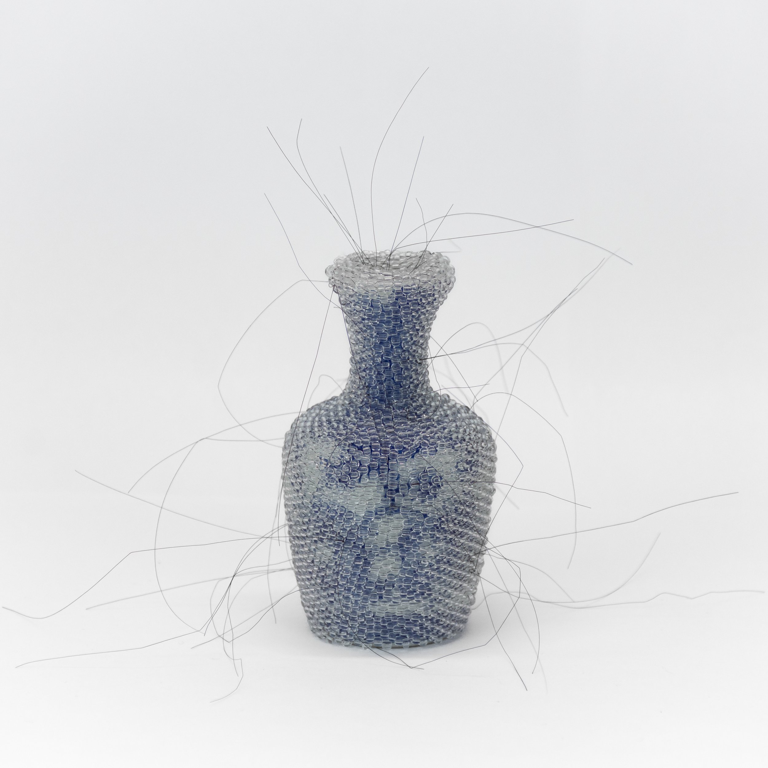 Chinese Blue And White Antique Miniature Bud Vase 012925