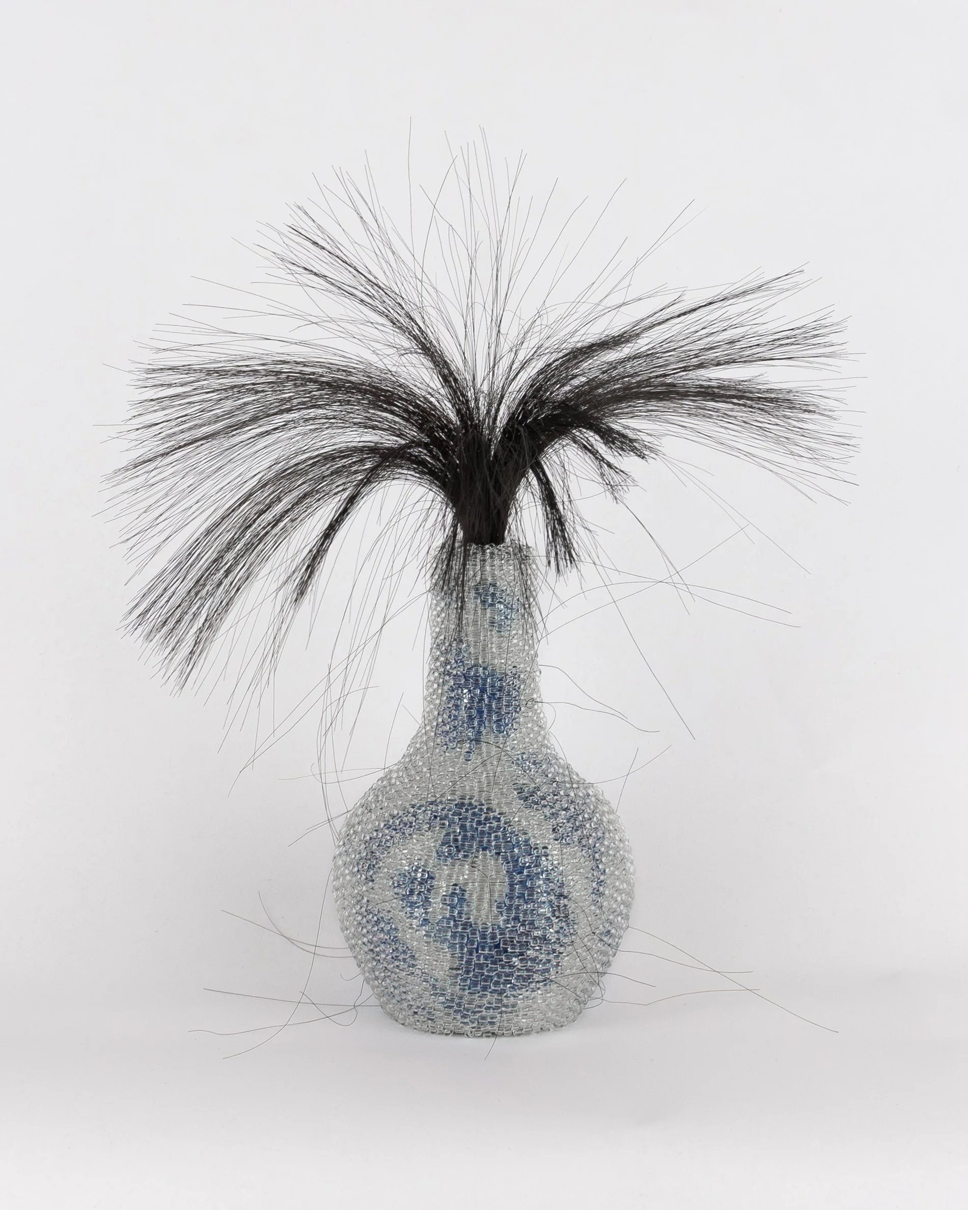 Liling China Miniature Vase Jar Hand Painted Blue & White Pottery 021525