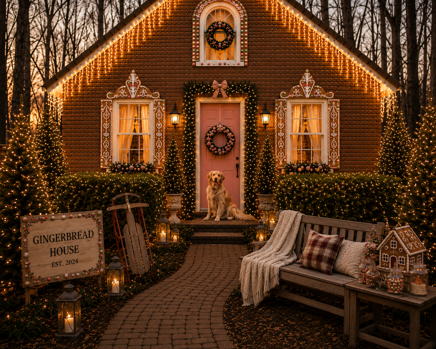 Gingerbread House Christmas Mini Sessions in Charlotte NC 