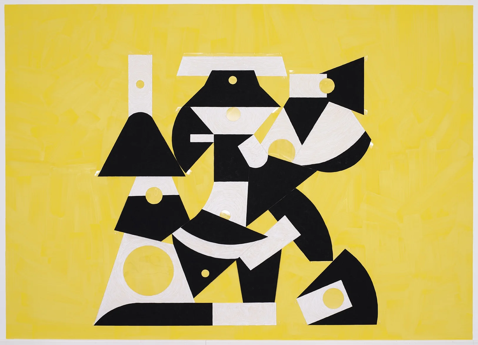 Clear Mylar Cutout on Yellow Wall, 2014