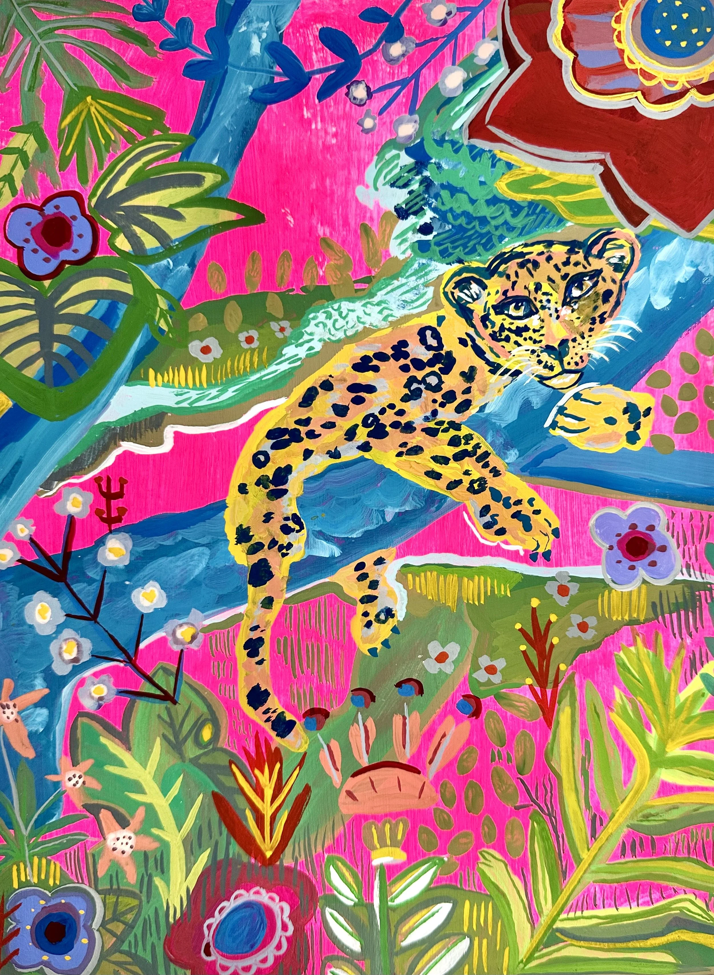 Floral Cats: Jaguar 