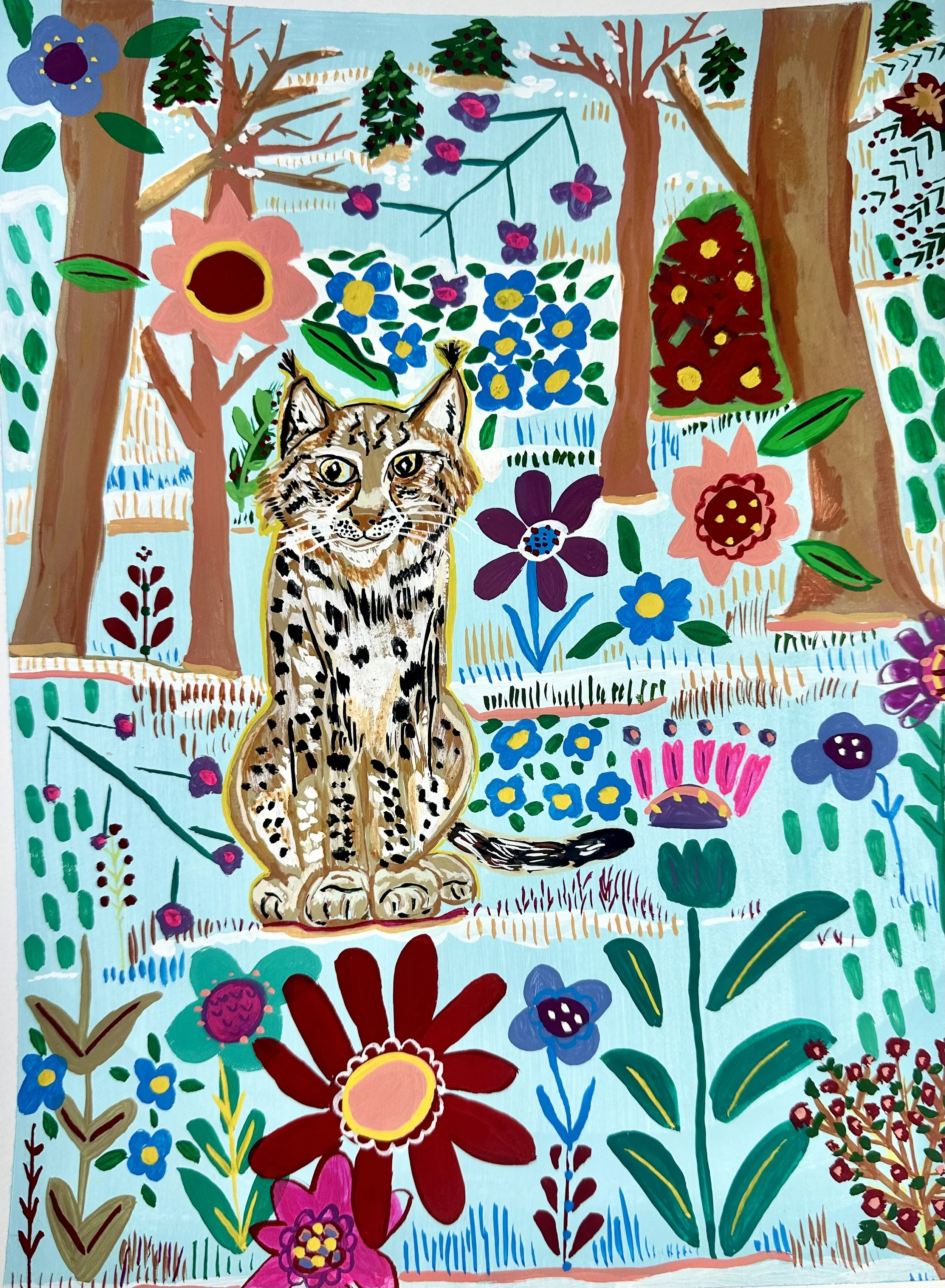 Floral Cats: Lynx