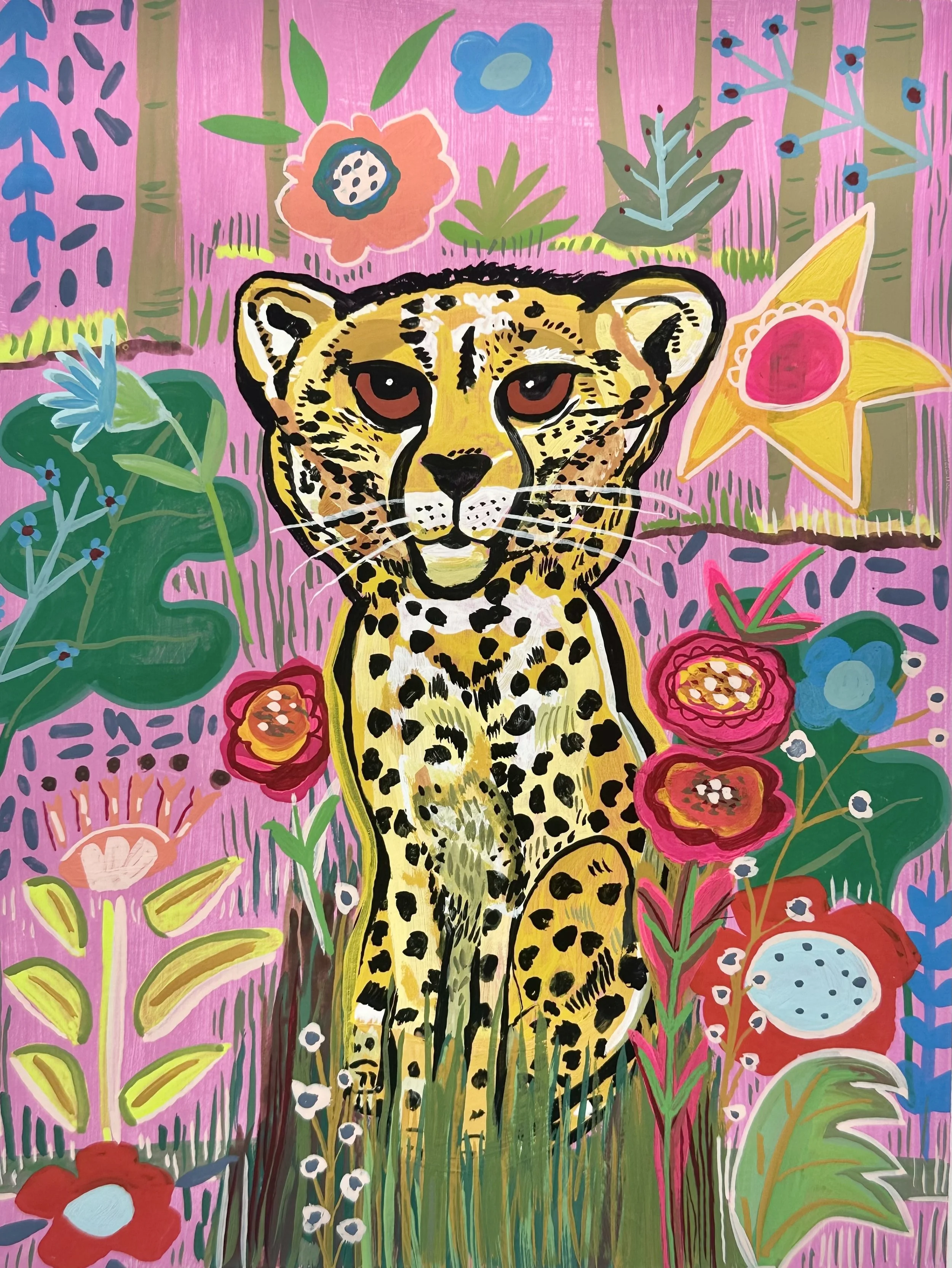 Floral Cats: Cheetah 