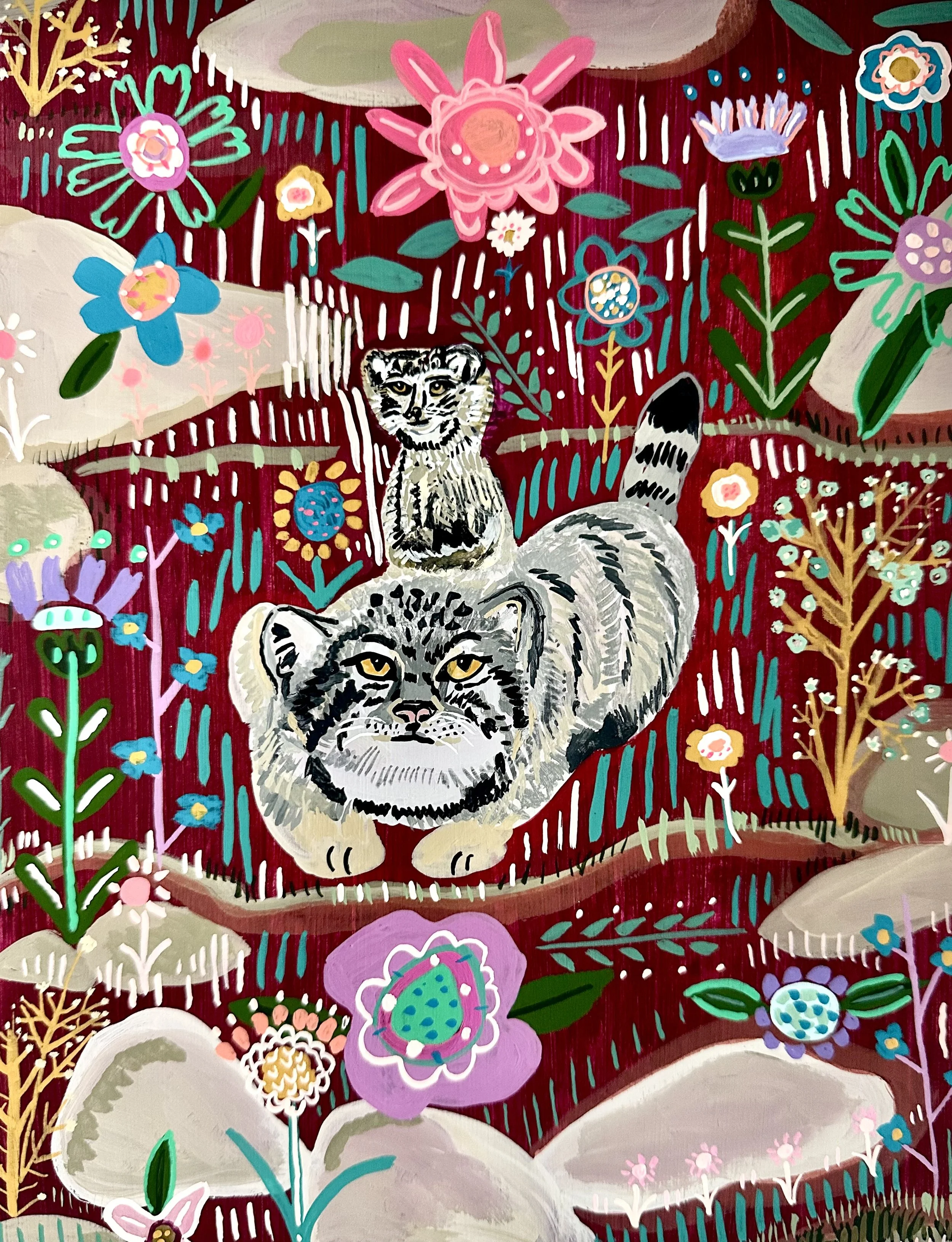 Floral Cats: Pallas Cat 