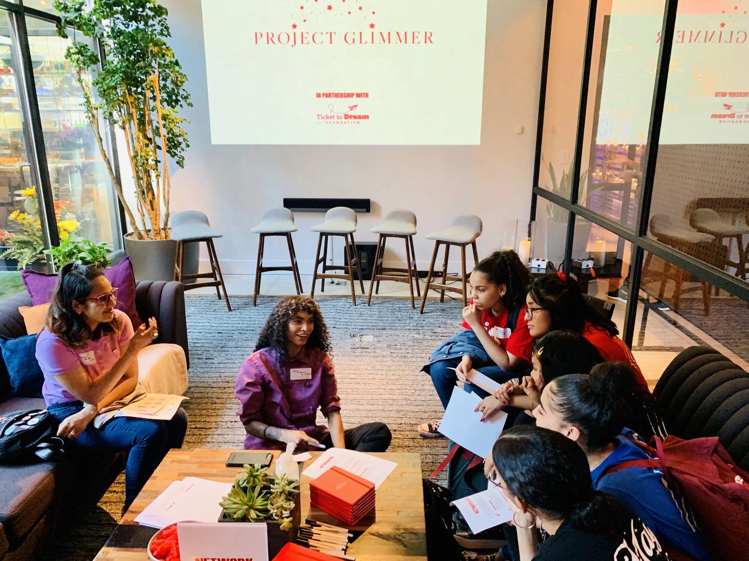 Influencer, Empowerment Advocate and former foster youth, Sophia Roe, runs a Networking Workshop at a Day of Empowerment.