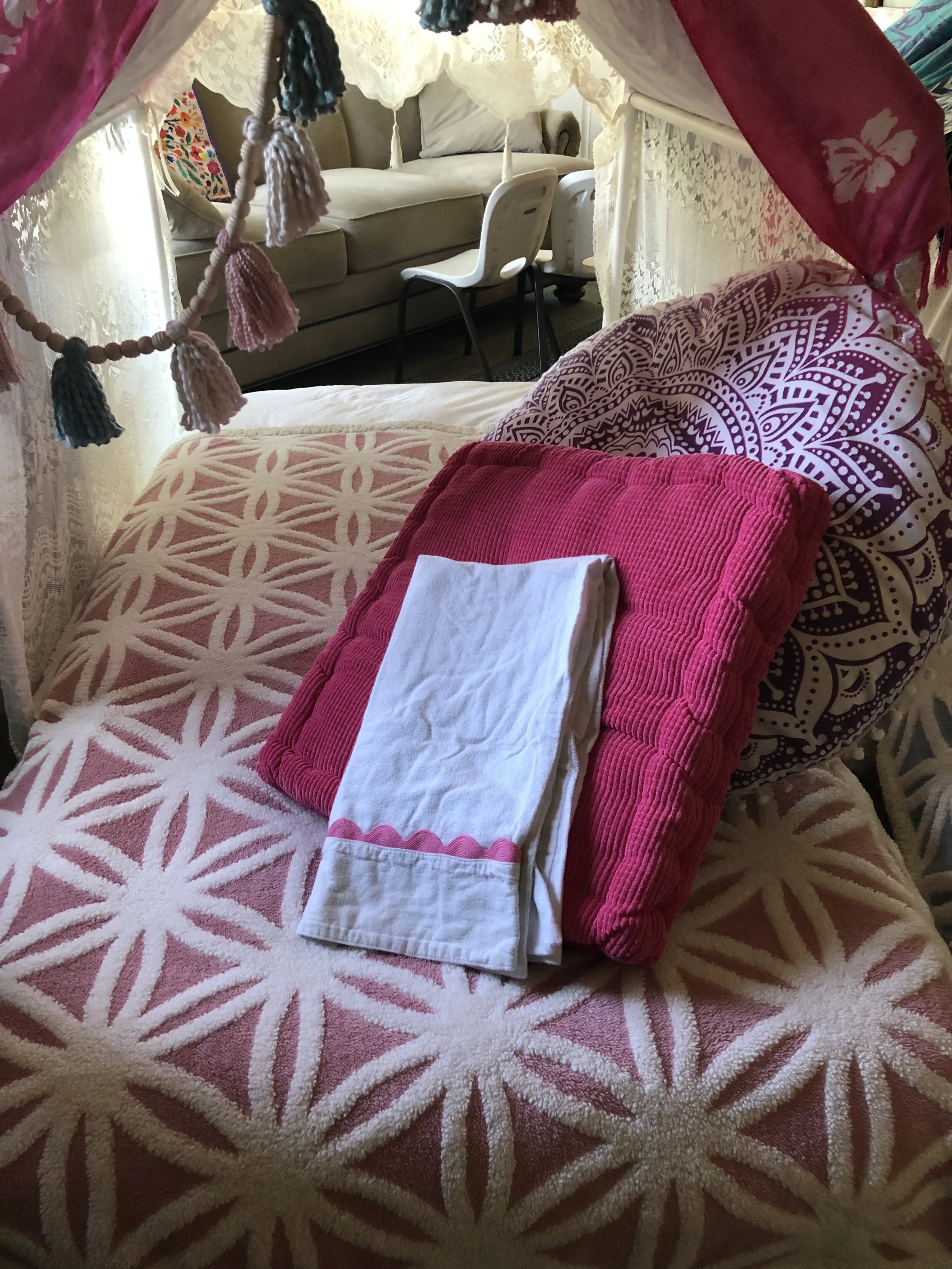 Grandma Camp Mattress and Bedding