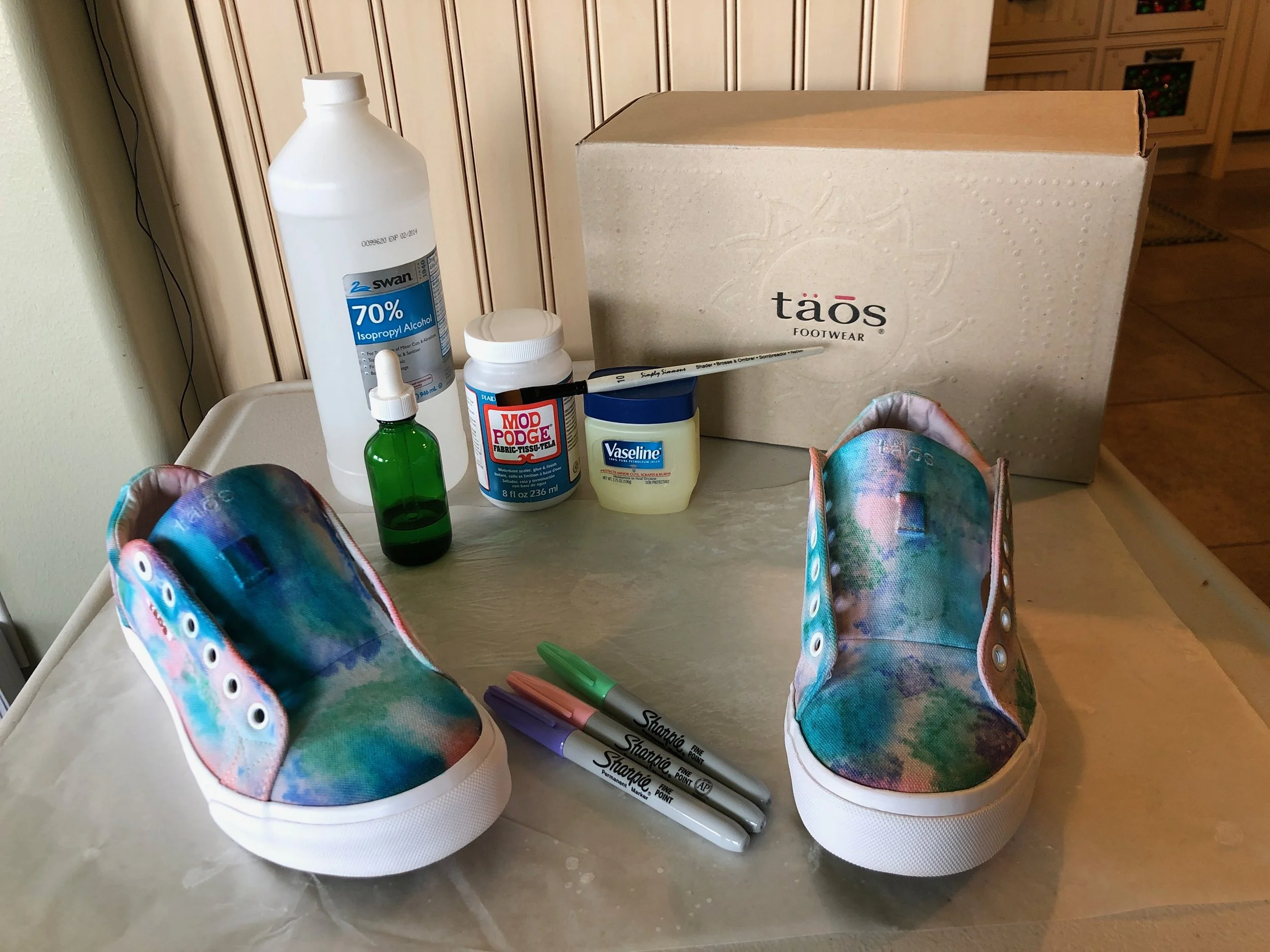 Tie-Dyed Tennis Shoes