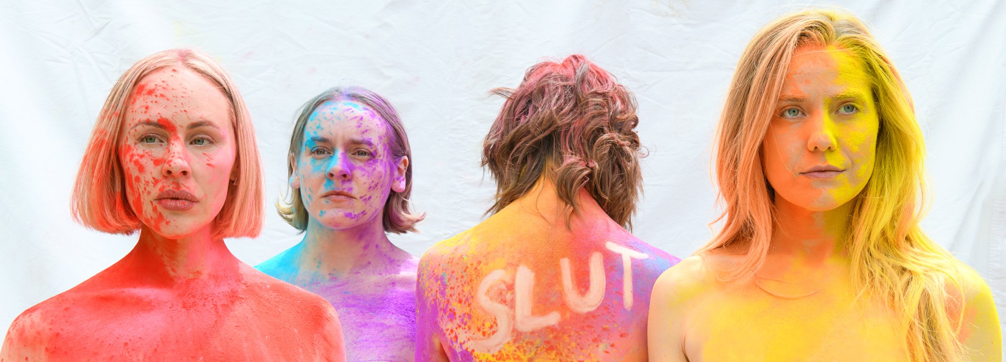 Promo images for ‘Slut’, Thursday’s Child, 2024.