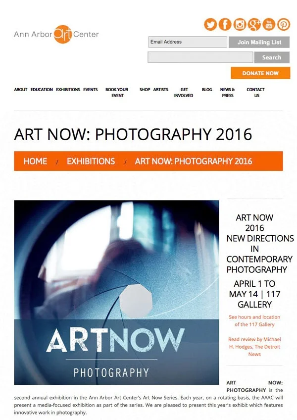 Art Now: New Directions in Contemporary Photography - Best in Show - Ann Arbor Art Center, Ann Arbor, MI, 2016