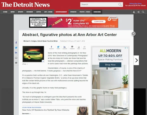 Abstract, figurative photos at Ann Arbor Art Center, Detroit News