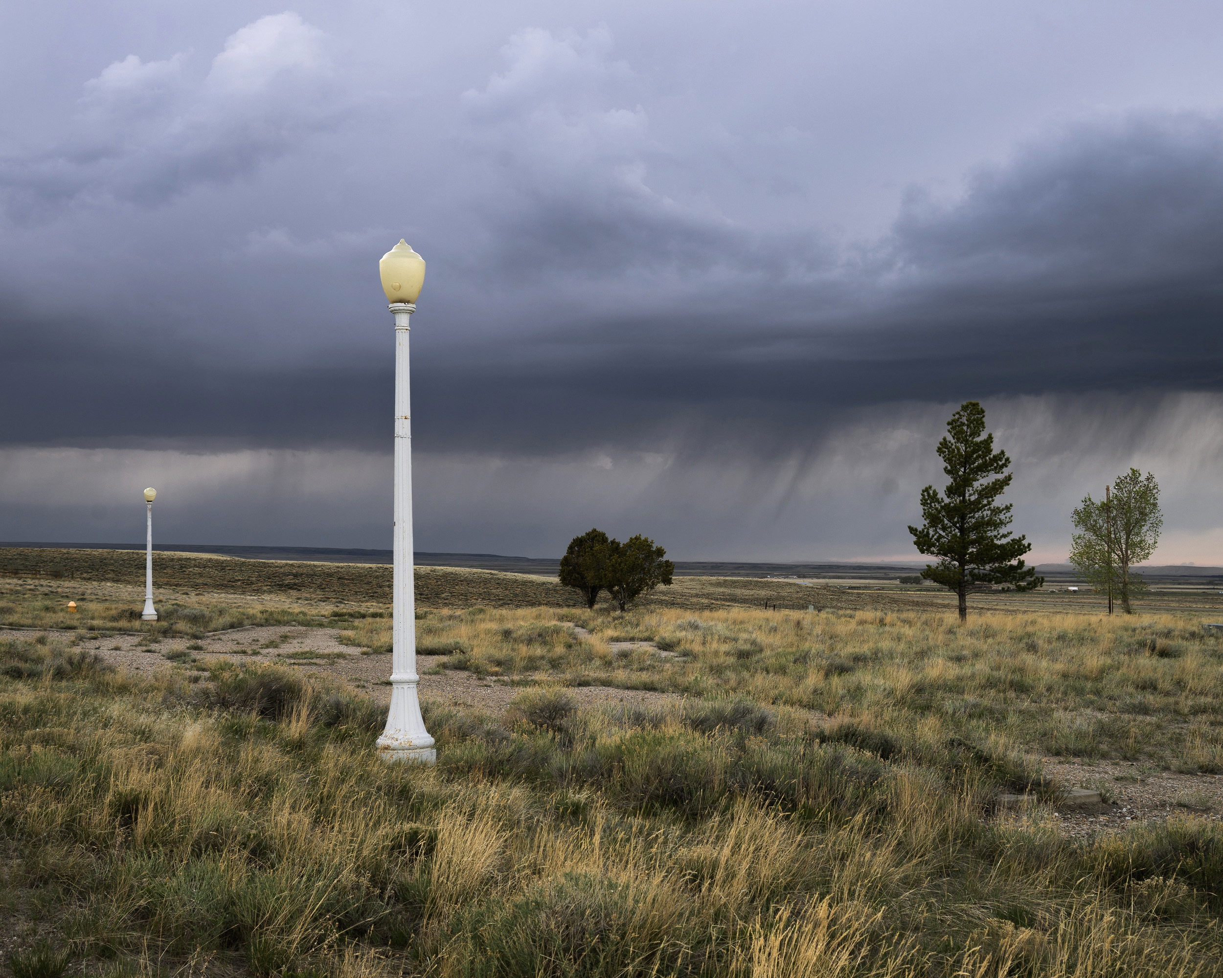 Lightposts at the Town Border, Saratoga, Woming