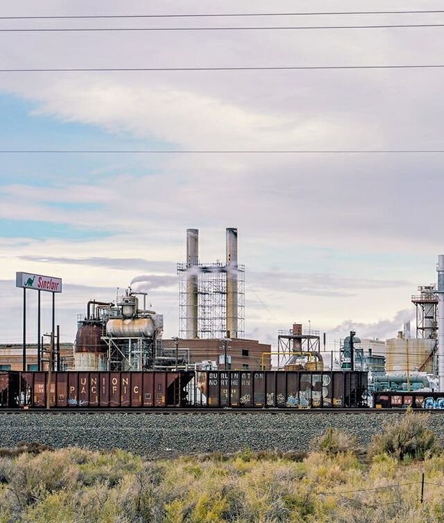 Refinery, Sinclair, Wyoming (2017) from the 'Railroad Landscapes' project. 
A company town in the truest sense, Sinclair was previously called PARCO for the Producers &amp; Refiners Corporation. It was renamed when Sinclair Oil Corp obtained the refi