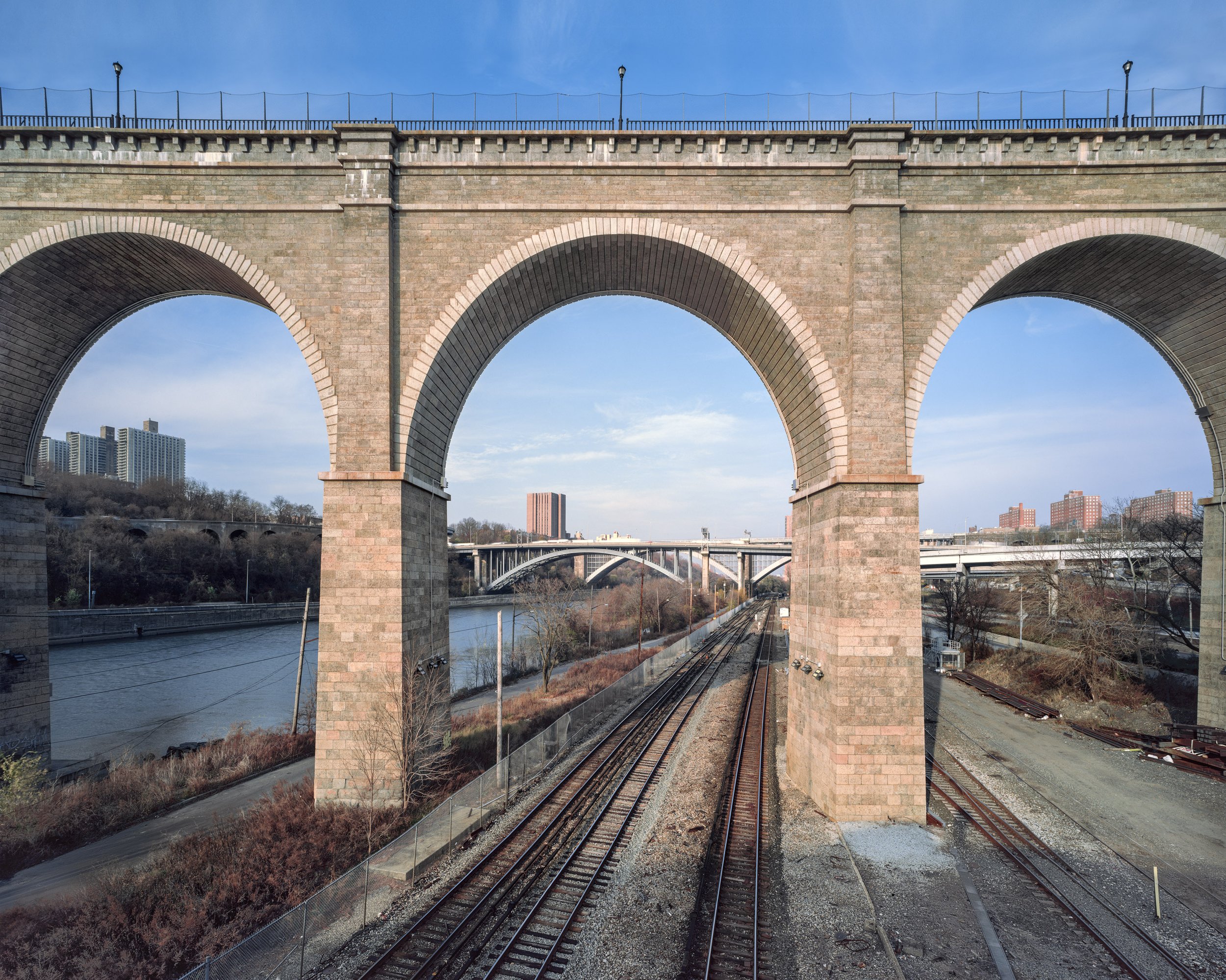 Highbridge and Tracks, Harlem River, New York City