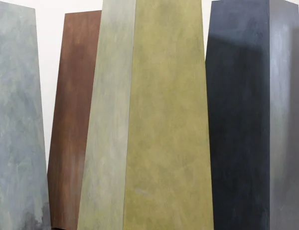 Archipelago oil on wood 7 obelisks @ 72in tall AP-12-18 photo: M. Lee Fatherree