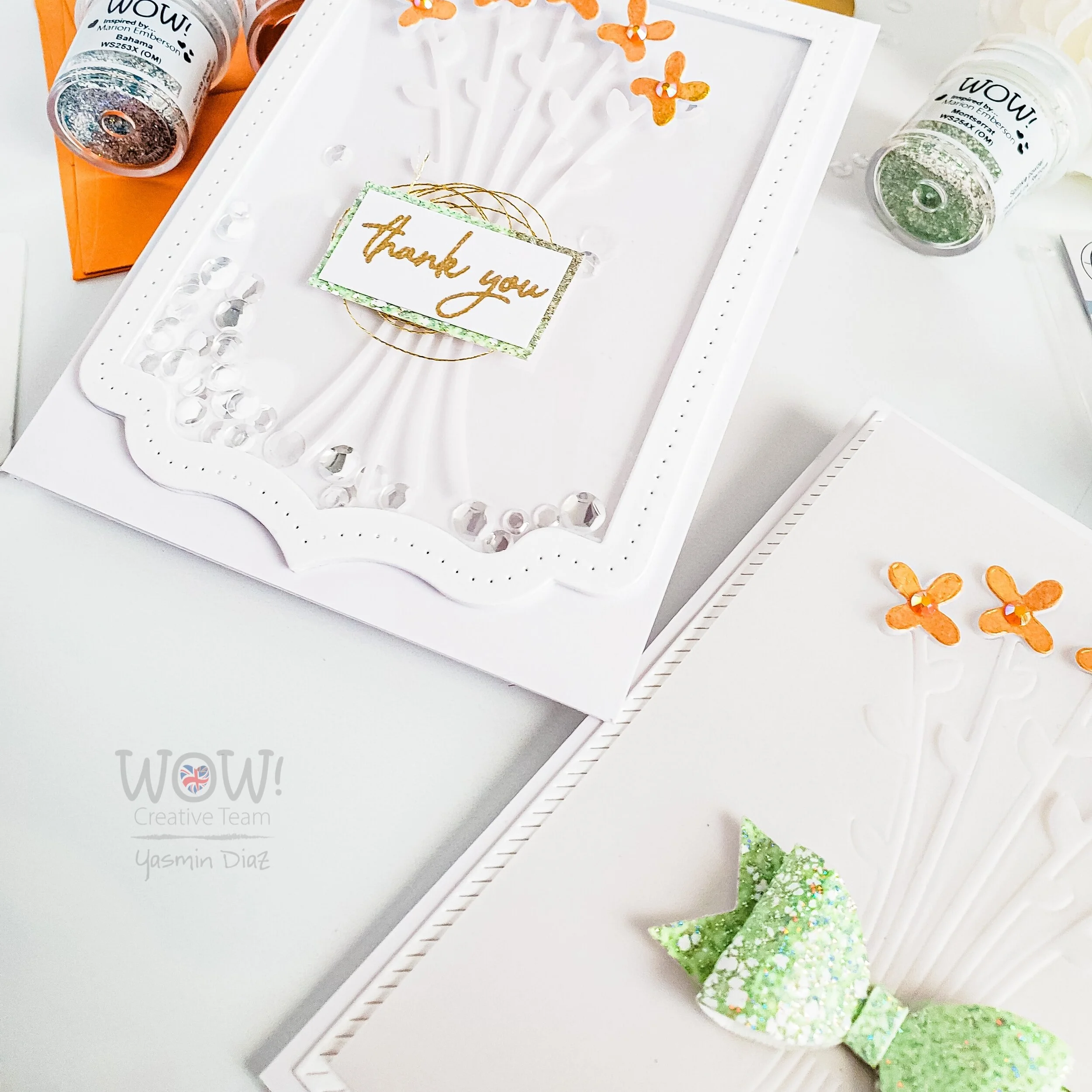 WOW! EP-FEB20 Glitter/Glintz Challenge, Thank you Cards ...