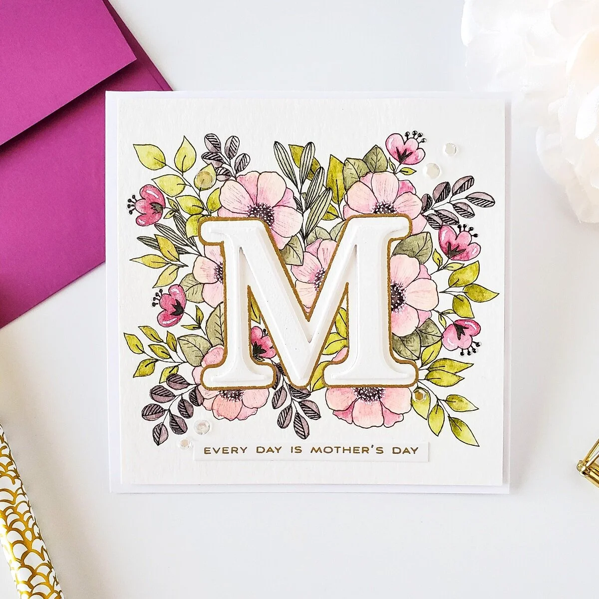 Hand Drawn┃Mother's Day Inspiration Card — CARDSANDCRAFTSBYYAZ
