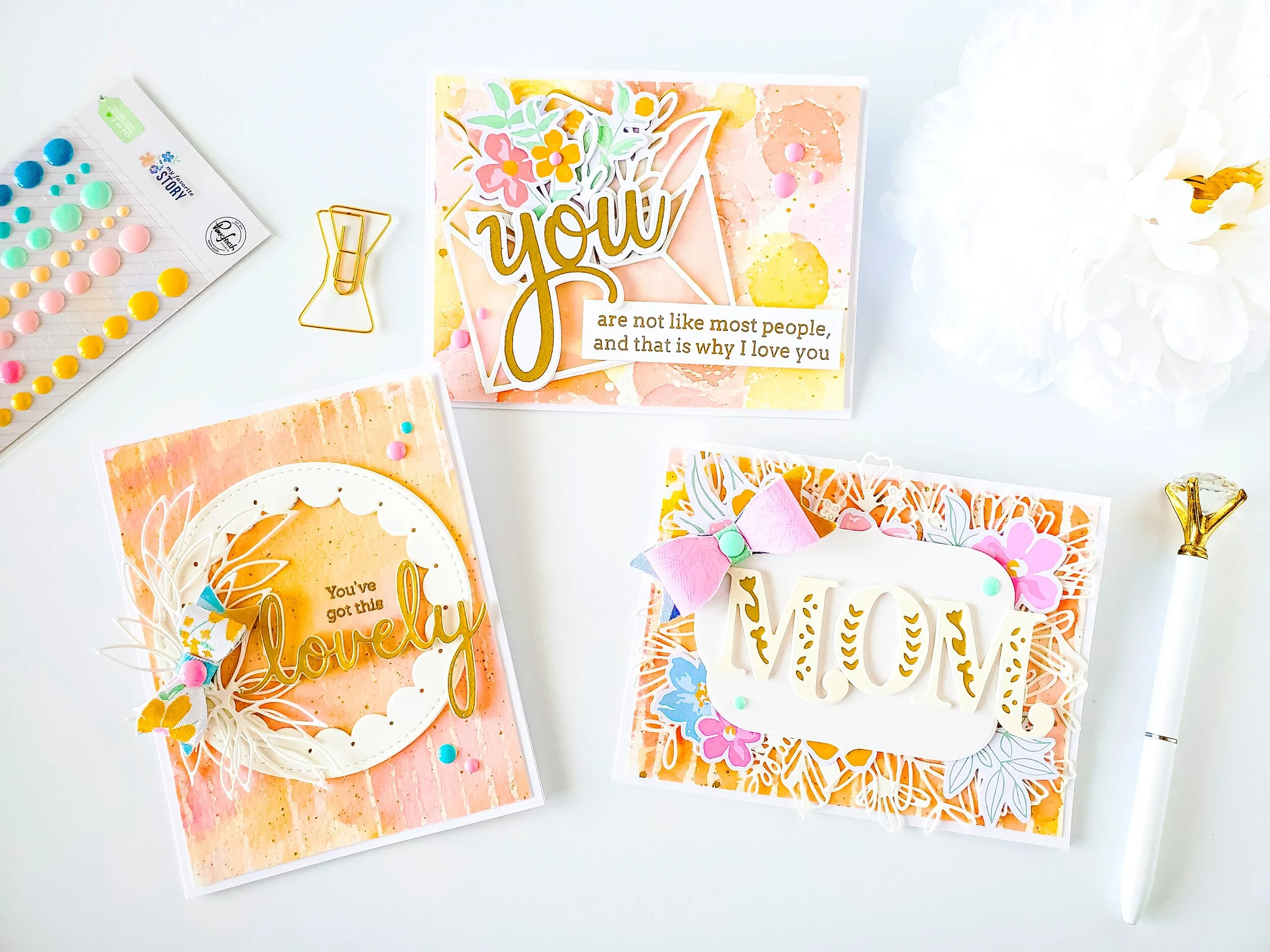 Create Your Own Watercolor Patterned Paper┃Inspiration Cards