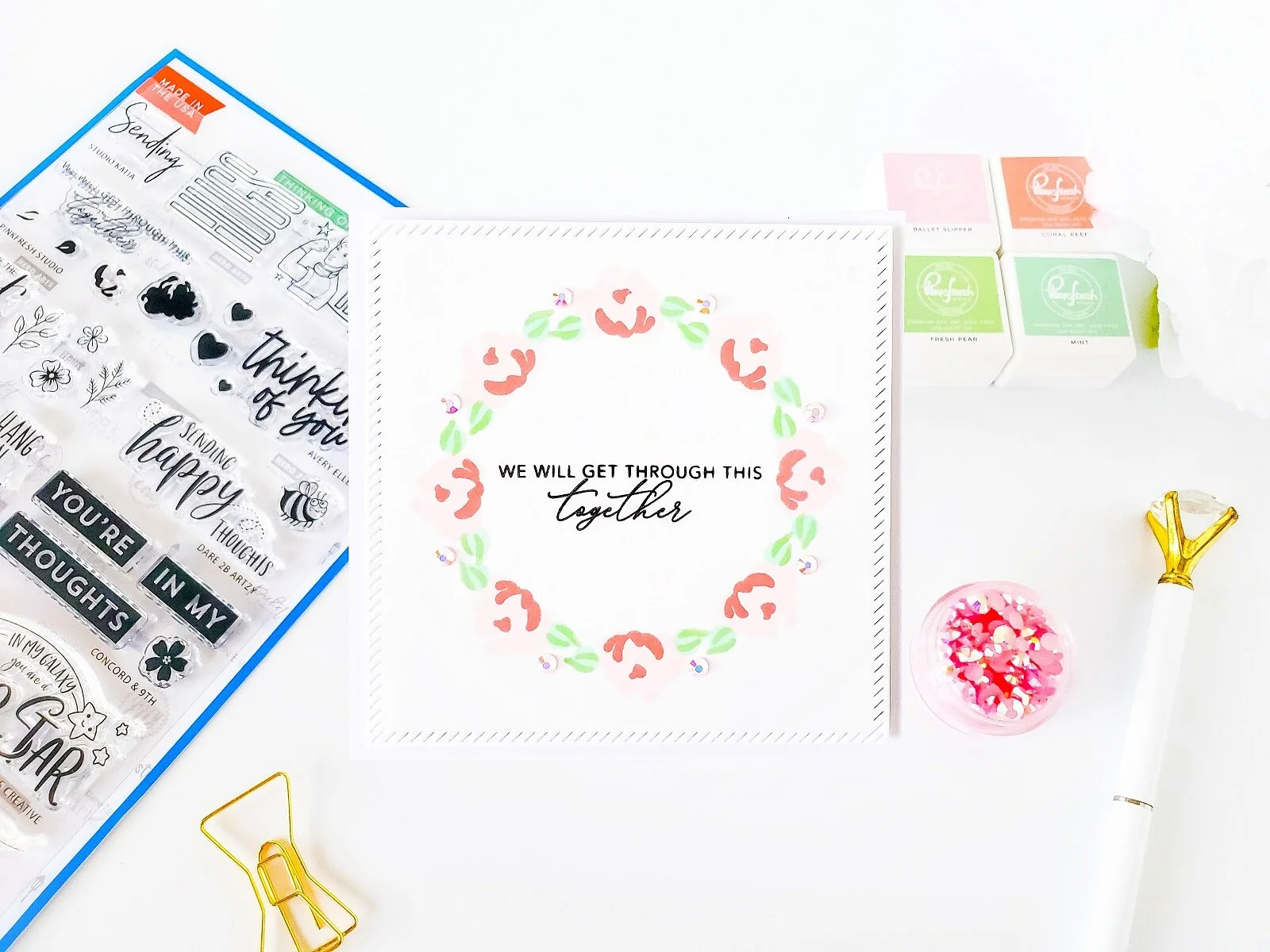 The Stamping Village - Pinkfresh Studio┃Thinking of You Inspiration Card