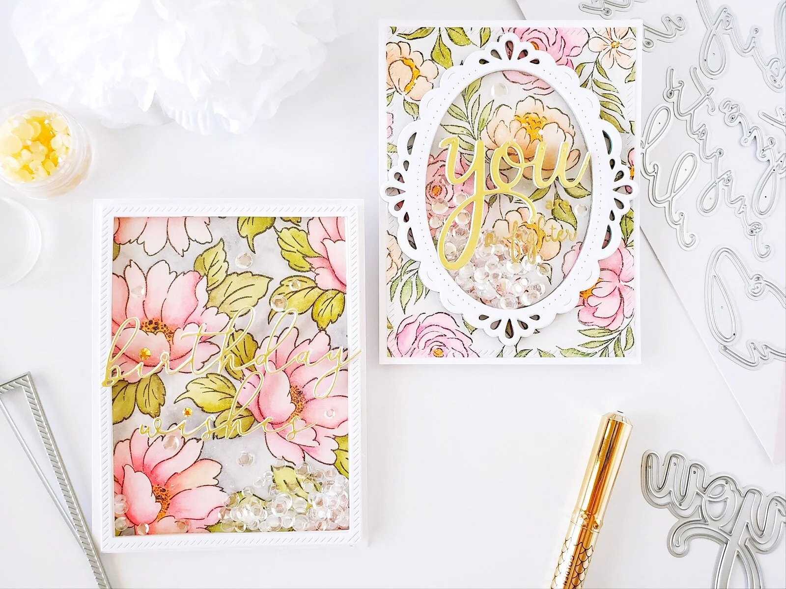 Celebrate┃ Floral Shaker Cards
