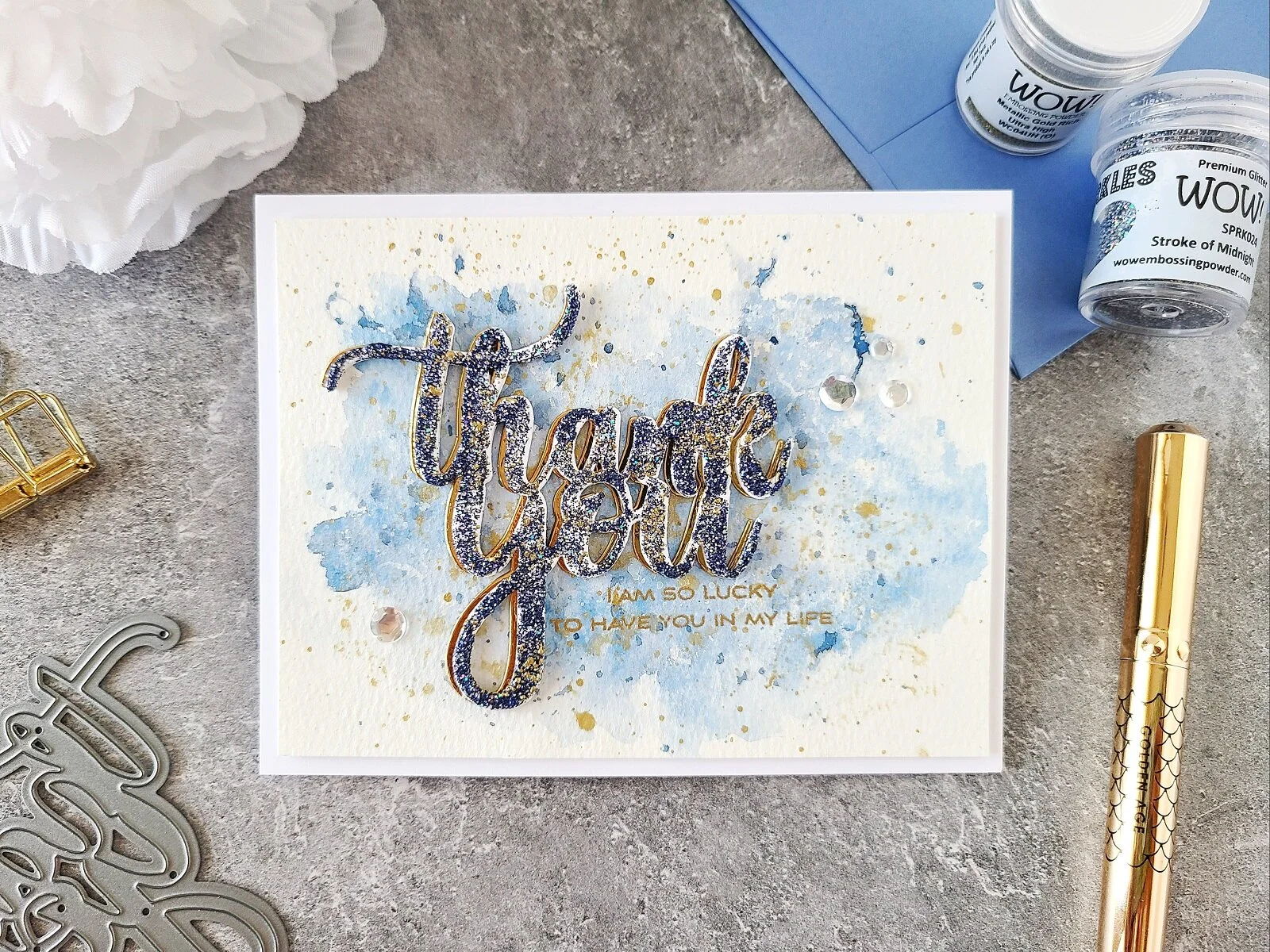 WOW! August Masculine Challenge┃ Thank You Inspiration Card