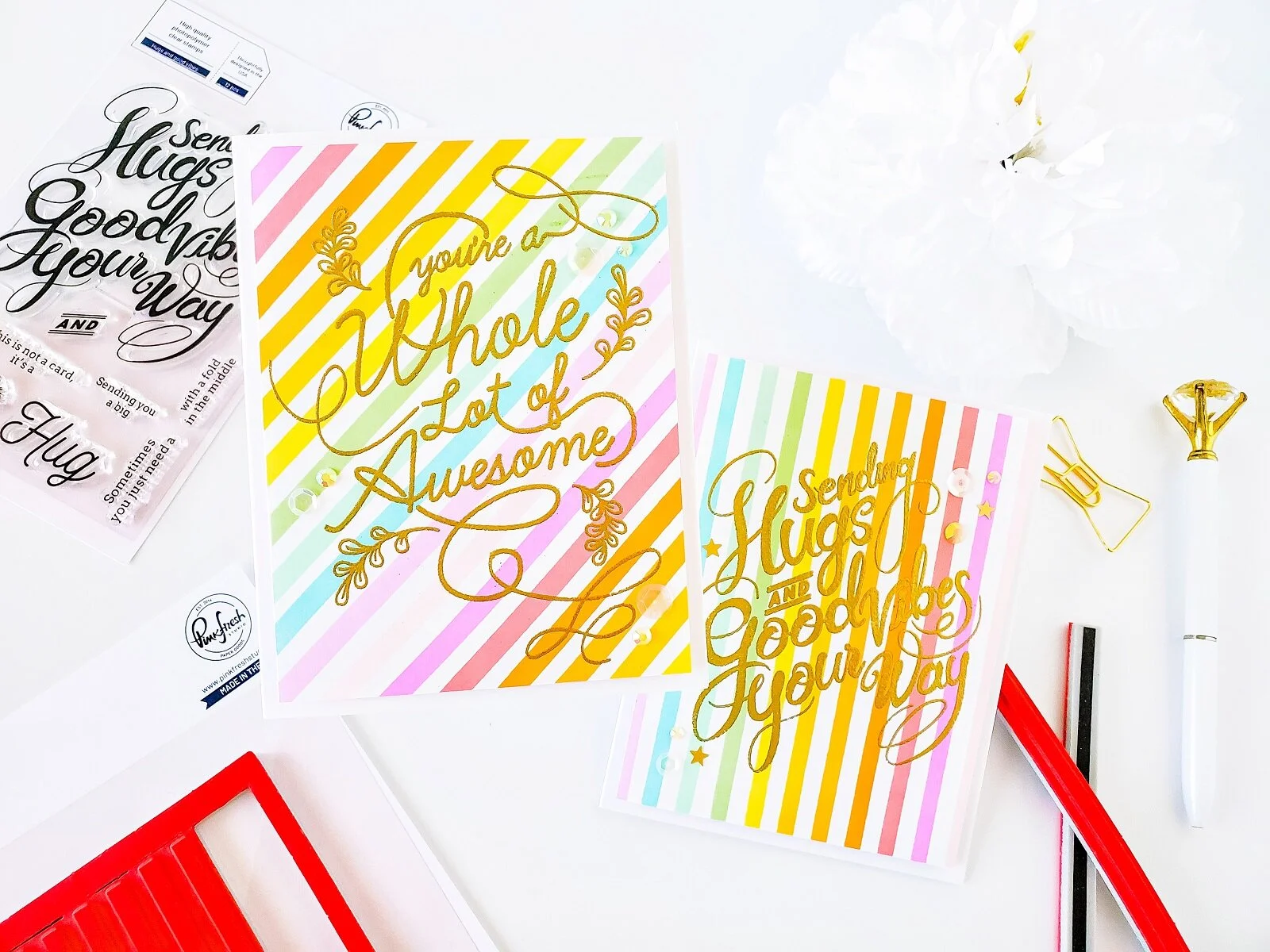 Pop Out Diagonal &amp; Straight Stripes┃ Inspiration Cards