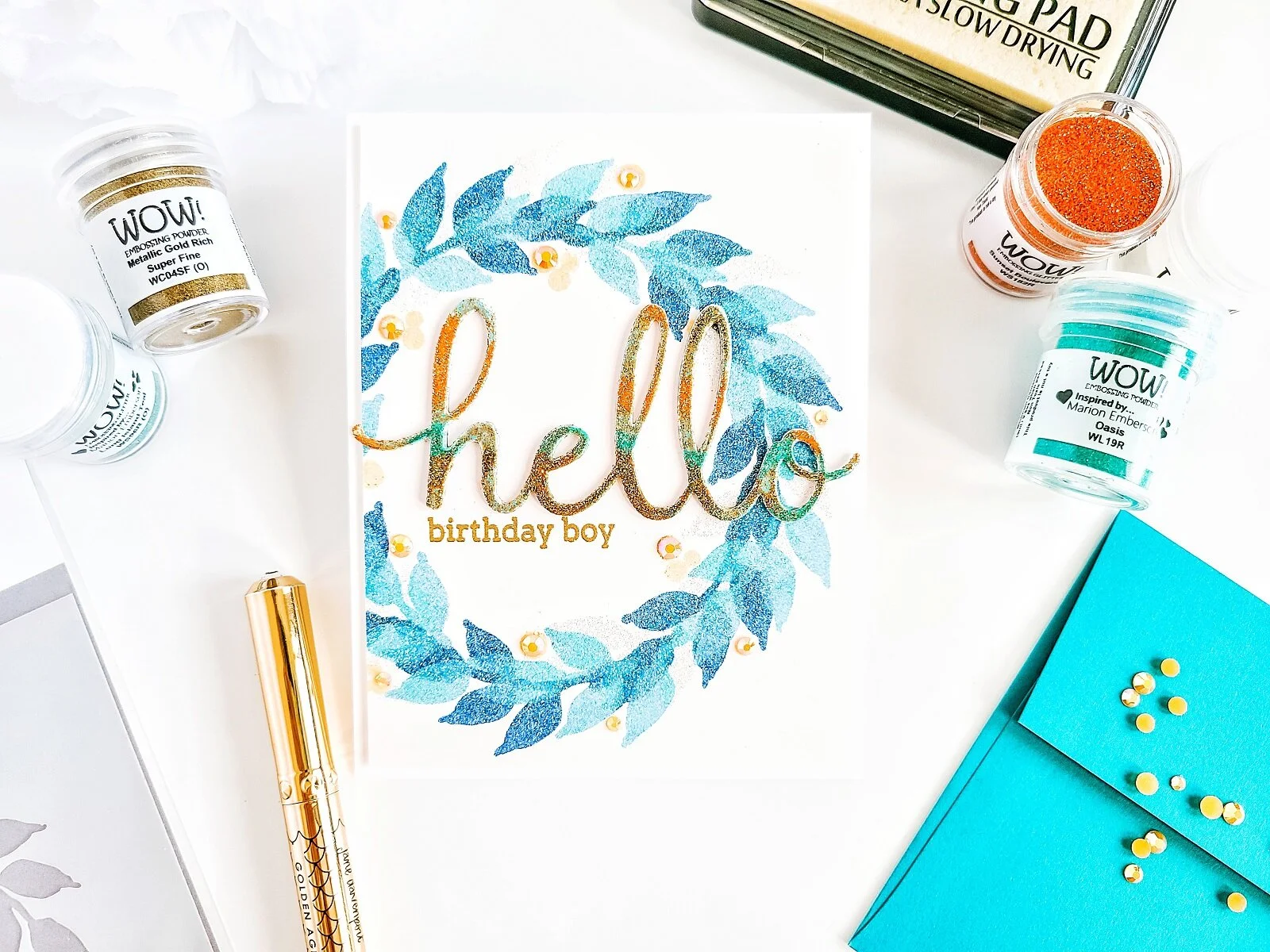 WOW! August Masculine Challenge┃ Hello Inspiration Card