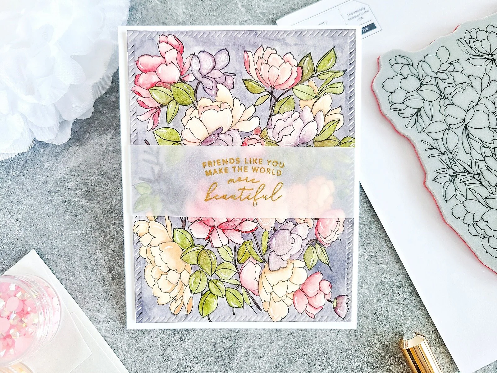 Blushing Floral┃Friendship Inspiration Card
