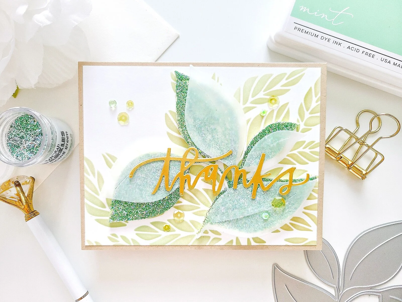 WOW! October-2020 Sparkles &amp; Shine Challenge┃ Botanical Inspiration Card