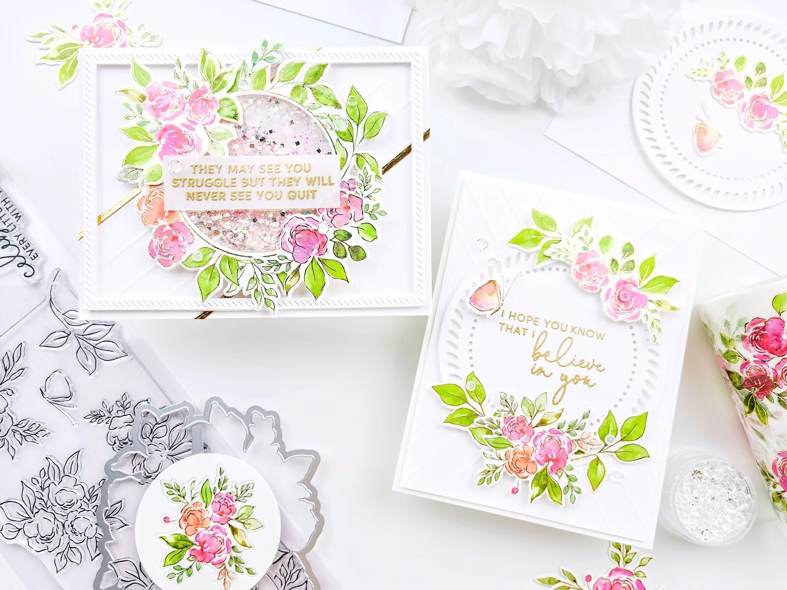 English Garden Washi, Stamp &amp; Die ┃Inspiration Cards