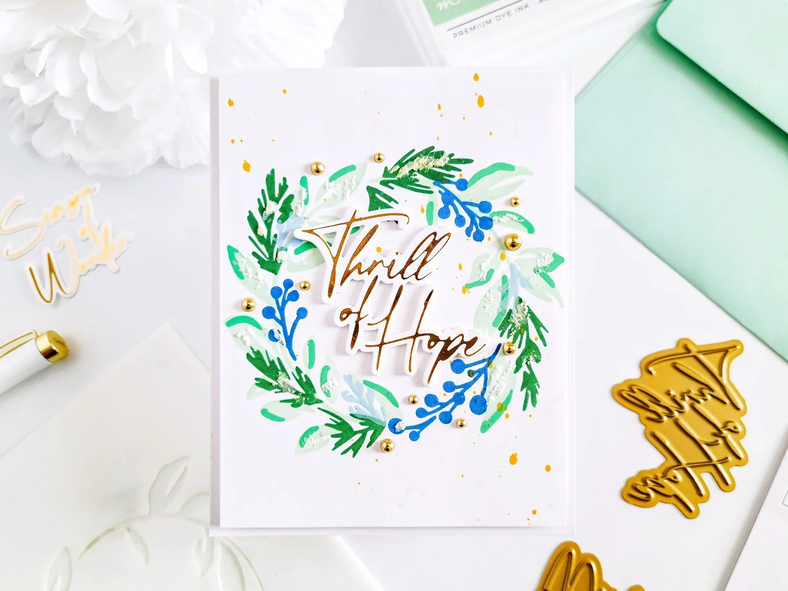 Thrill of Hope Wreath + Hot Foil Stamping┃Inspiration Card