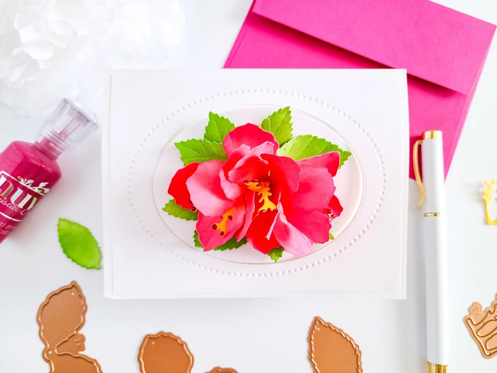 Susan's Hibiscus Etched Dies┃Pop-Up Inspiration Card