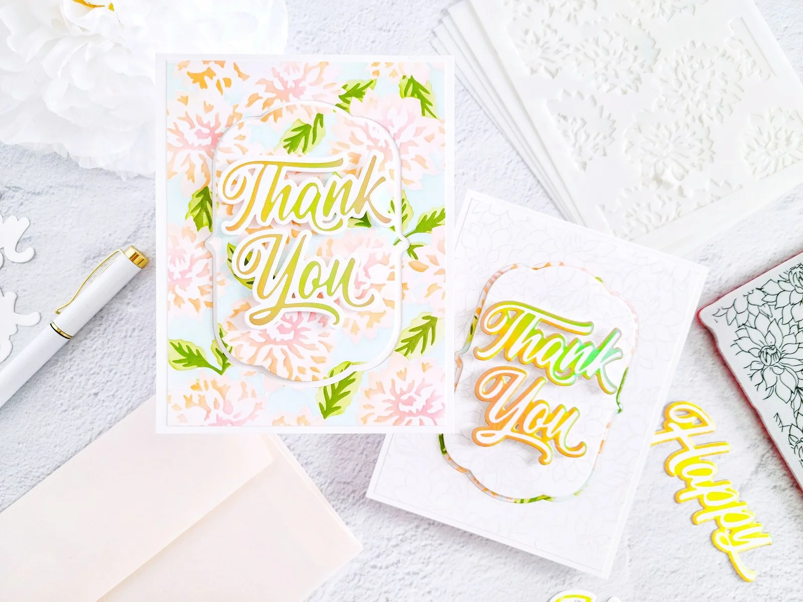 Darling Dahlias &amp; Brushed Sentiments ┃Inspiration Cards