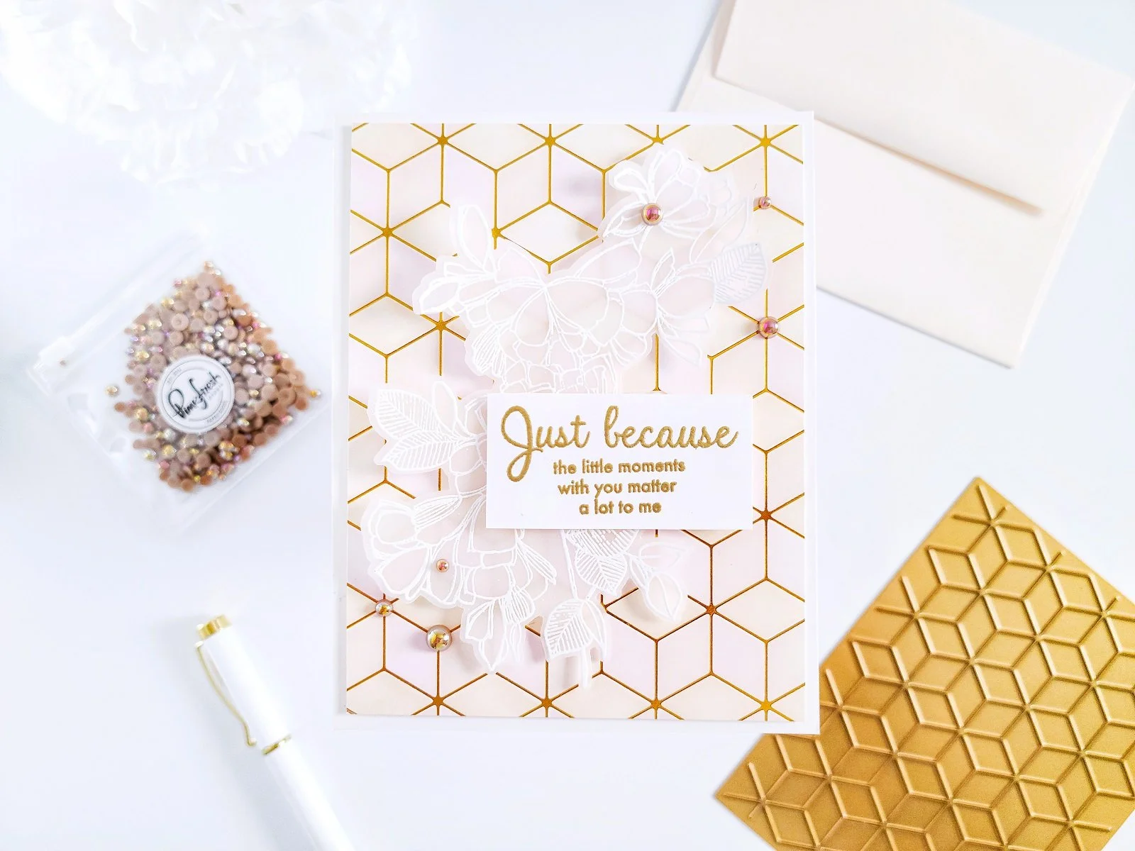 Geometric and Flowers┃Just Because Inspiration Card