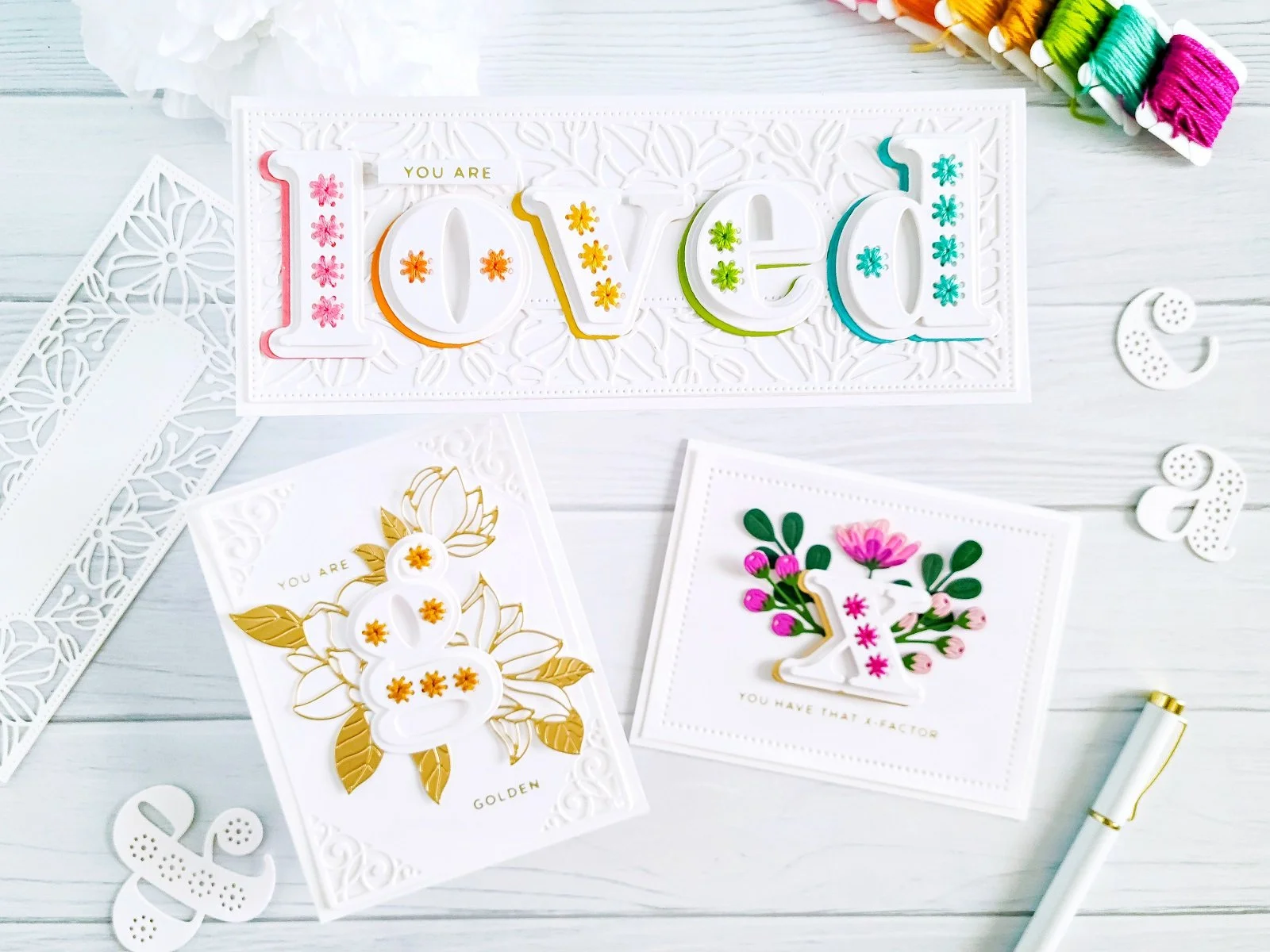 Spellbinders Stitched Alphabet Collection┃Inspiration Cards