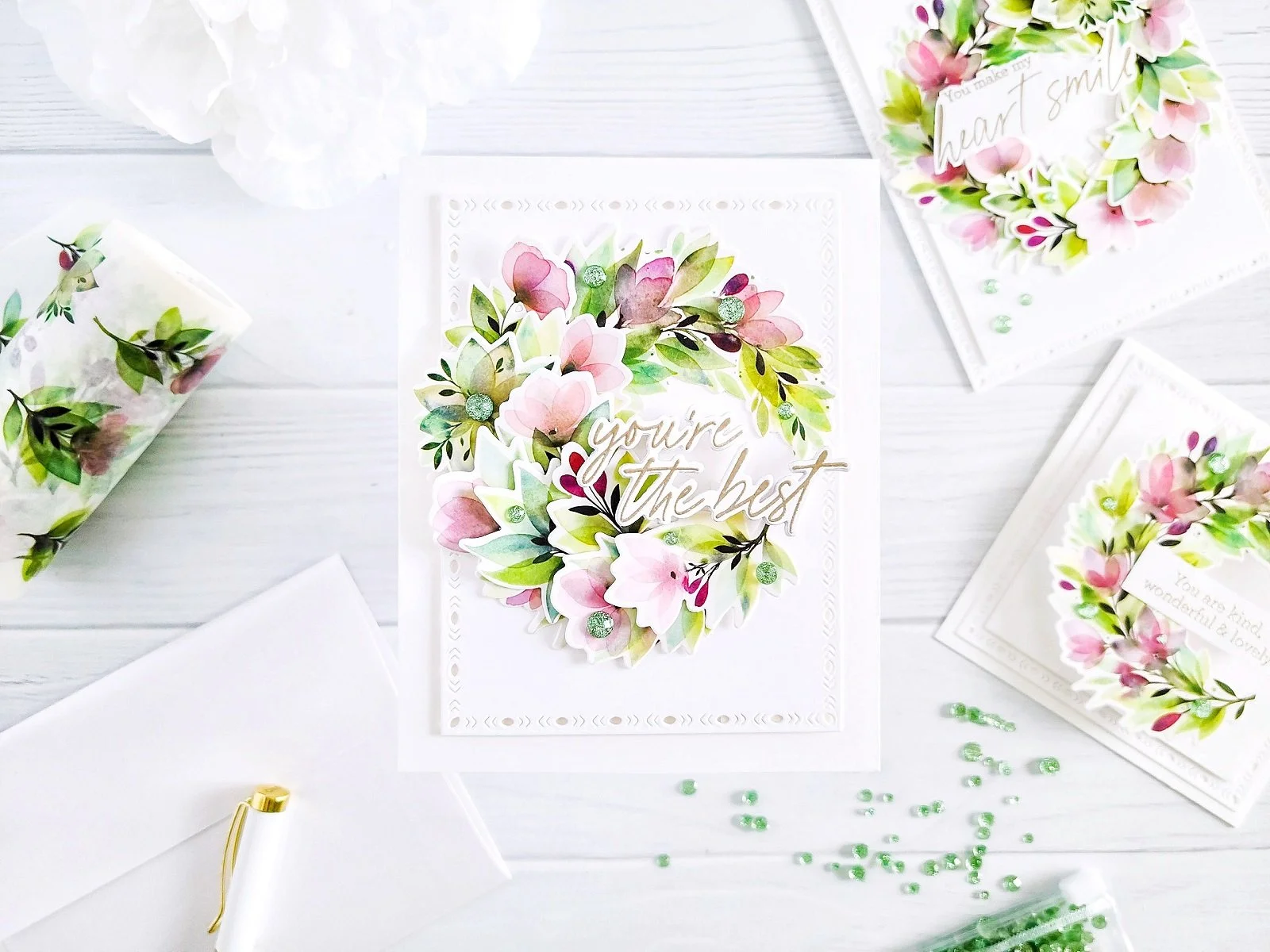 Enchanting Floral Washi &amp; Die┃Inspiration Cards