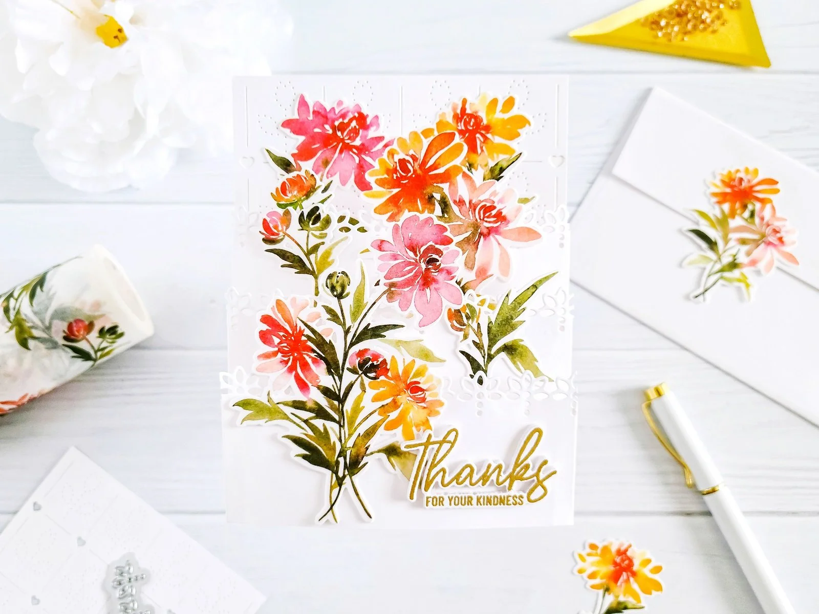  Chrysanthemum Washi, Stamp &amp; Die┃Inspiration Card