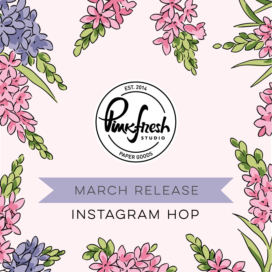 Happy Tuesday! Today I'm joining @pinkfreshstudio for their March 2023 Washi, Stamp, Die, &amp; Stencil Release IG Hop celebration. And, to celebrate, I'd like to share this delicate card inspiration made with a floral look featuring the Artistic Dah