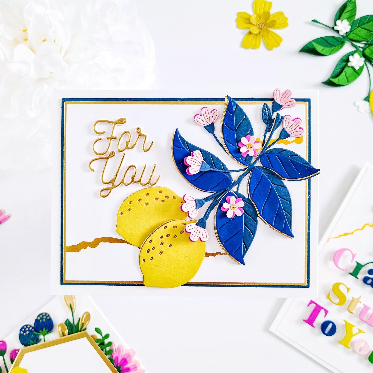 Spellbinders Be Bold CollectionCitrus &amp; Floral Inspiration Cards —  CARDSANDCRAFTSBYYAZ