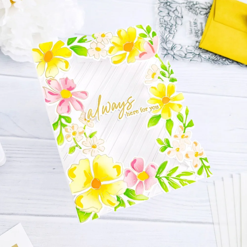 Border Inspiration 3-Dimensional Floral Border┃Inspiration Card — CARDSANDCRAFTSBYYAZ