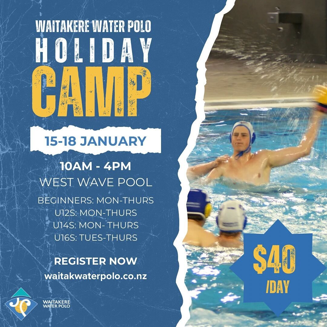 We are super excited to announce our January Holiday Camp for 2024! 📆🤽🏽&zwj;♂️🤽🏻&zwj;♀️

What? 🎪
Our holiday camps are a great option for anyone looking to give water polo a go, up to U16s! There are at least two hours in the pool every day, pl